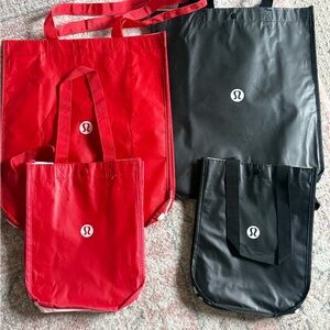 Lululemon Red and Black Tote Bags